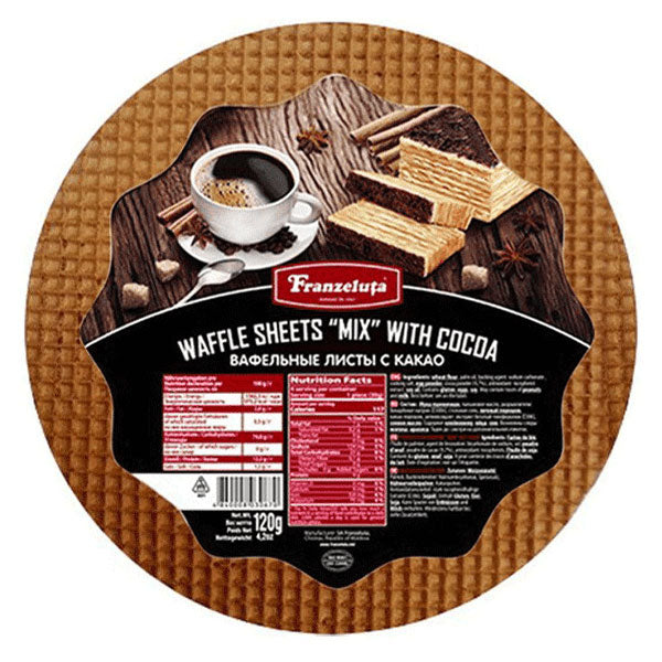 Круглые вафельные листы с какао – 4,23 унции (120 г)